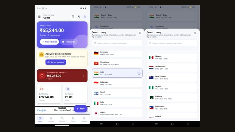 Billing Android app screenshots from Google Play