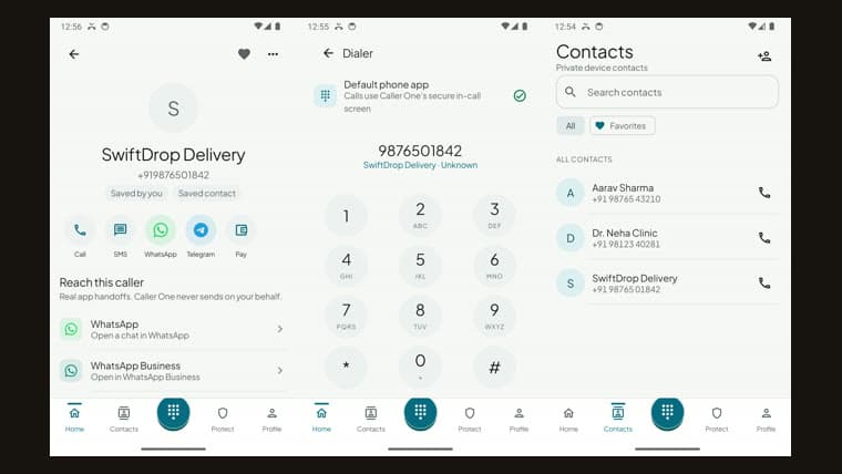CallerOne Android app screenshots from Google Play