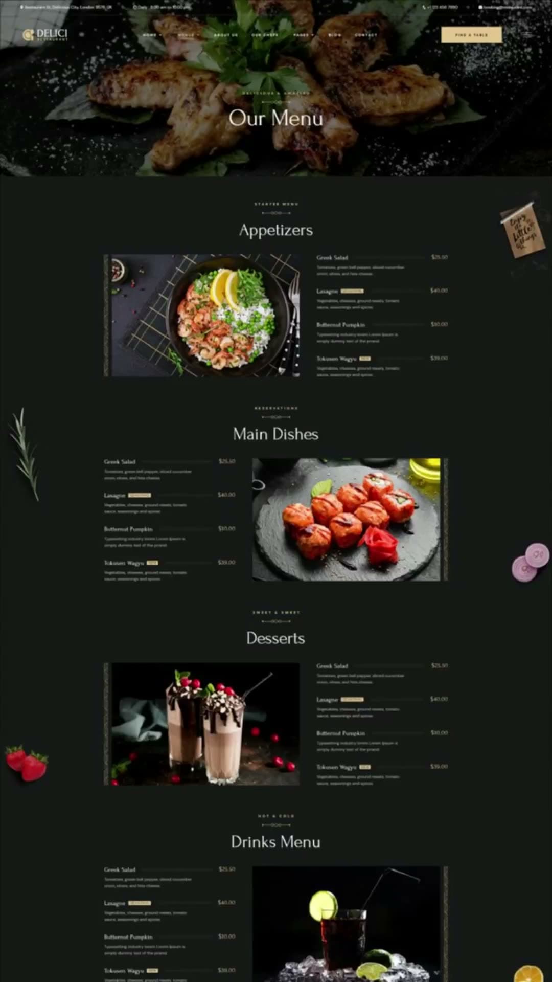 Fine-dining reservation concept